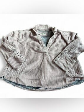 Free People We The Free Oversized Thermal Top XS Pink Boho Raw Hem